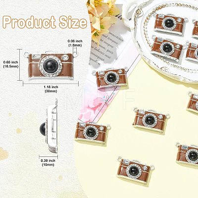 10Pcs Alloy Enamel with Crystal Rhinestone Pendants ENAM-CJ0007-59-1