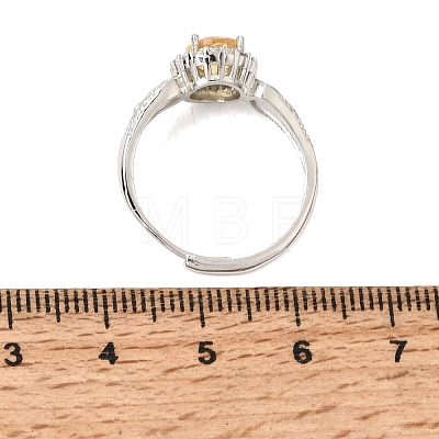 Brass Micro Pave Cubic Zirconia Finger Rings CU-CBA260E-08P-1