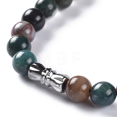 Round & Trapezoid Natural Gemstone Beaded Necklaces NJEW-F103-13A-1