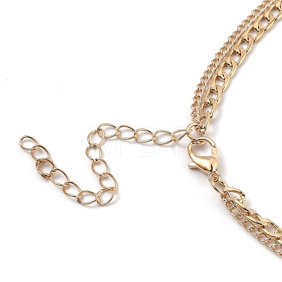 Alloy Double Layered Necklaces NJEW-B0002-08G-1