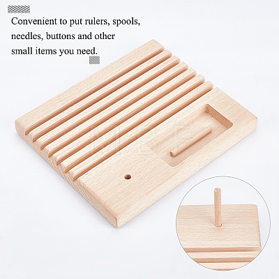 Beech Wood Sewing Embroidery Thread and Drawing Ruler Stand ODIS-WH0011-65-1