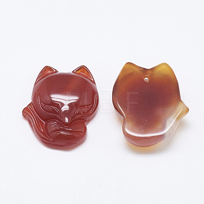 Natural Carnelian/Red Agate Pendants G-T122-16B-1