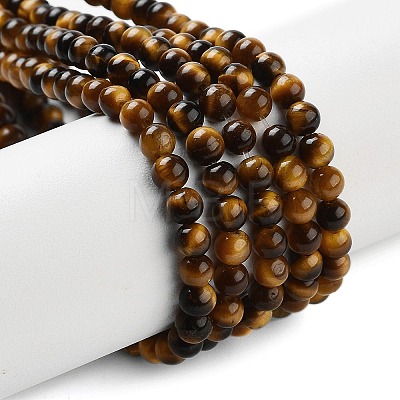 Natural Tiger Eye Beads Strands X-G-G099-4mm-4-1