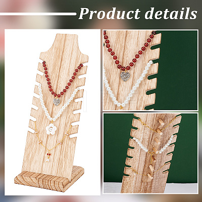 Wooden Slant Back Necklace Display Board NDIS-WH0016-04B-03-1