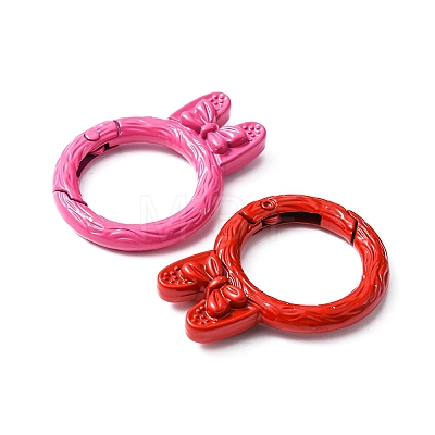 10Pcs Spray Painted Alloy Spring Gate Rings FIND-YW0001-64-1