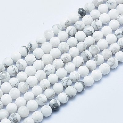 Natural Howlite Beads Strands X-G-P353-01-4mm-1