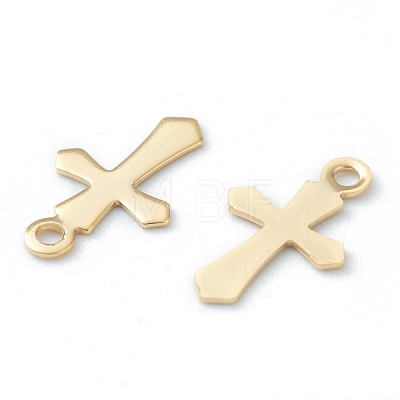 304 Stainless Steel Tiny Cross Charms STAS-H149-05G-1