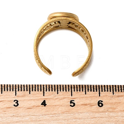 304 Stainless Steel Cuff Ring Components STAS-V012-01A-G-1