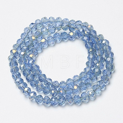Electroplate Transparent Glass Beads Strands EGLA-A034-T3mm-H15-1