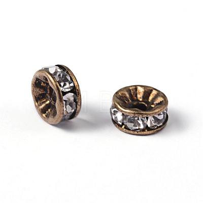 Brass Rhinestone Spacer Beads RB-A014-Z6mm-01AB-NF-1