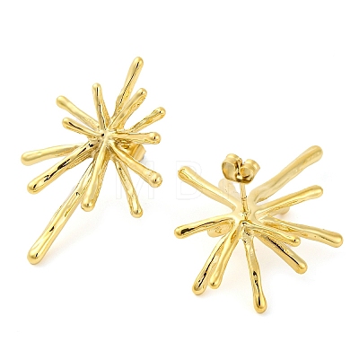 304 Stainless Steel Snowflake Stud Earrings for Women EJEW-U023-03G-1