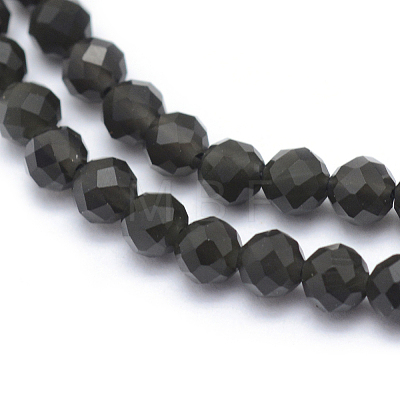 Natural Obsidian Beads Strand X-G-E411-33-4mm-1