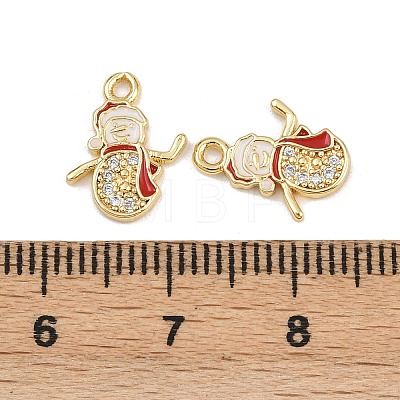 Brass Micro Pave Cubic Zirconia Charms KK-Z129-01G-01-1