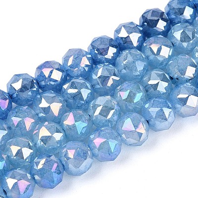 Anti-Tarnish Electroplate Glass Beads Strands GLAA-N064-6mm-10-1