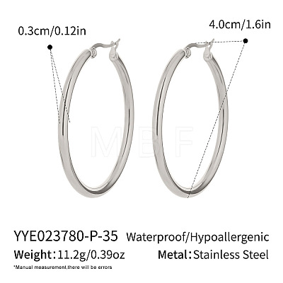 Stainless Steel Hoop Earrings CL5372-6-1