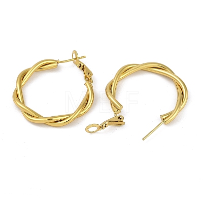 PVD Vacuum Plating 201 Stainless Steel Hoop Earrings for Women EJEW-F345-16G-1