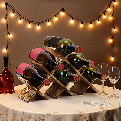 1 Set Wooden & Acrylic Wine Glass Display Stands ODIS-UN0001-37-1