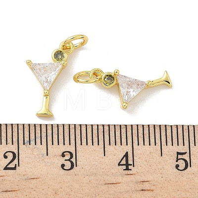 Brass Pave Cubic Zirconia Pendants X-KK-P325-17A-G-1