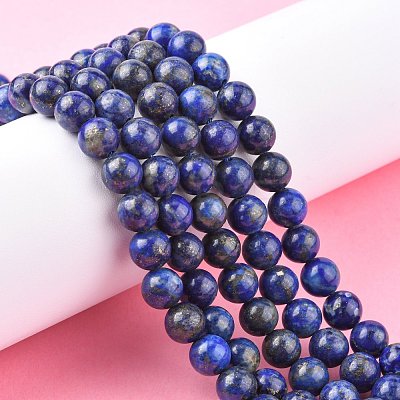 Natural Lapis Lazuli Beads Strands X-G-G099-8mm-7-1