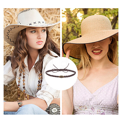  6Pcs 6 Style Imitation Leather Southwestern Cowboy Hat Band FIND-NB0004-58-1