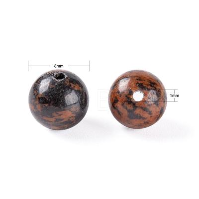 100Pcs 8mm Natural Mahogany Obsidian Round Beads DIY-LS0002-03-1