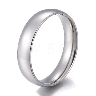 Non-Tarnish 304 Stainless Steel Flat Plain Band Rings STAS-I160-B-17mm-P-1