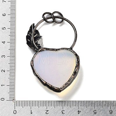 Opalite Heart Big Pendants G-A221-05C-1