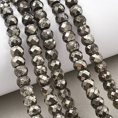 Natural Gold Pyrite/Golden Pyrite Beads Strands G-L051-8x5mm-02-1