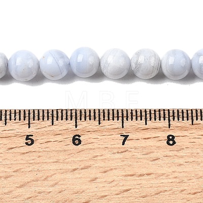 Natural Blue Lace Agate Beads Strands G-G344-A06-6mm-1