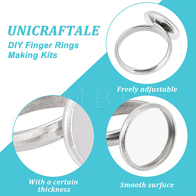 Unicraftale DIY Finger Rings Making Kits DIY-UN0001-16P-1