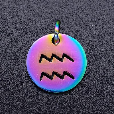 Rainbow Color Ion Plating(IP) 201 Stainless Steel Charms STAS-Q201-JN166-11-1