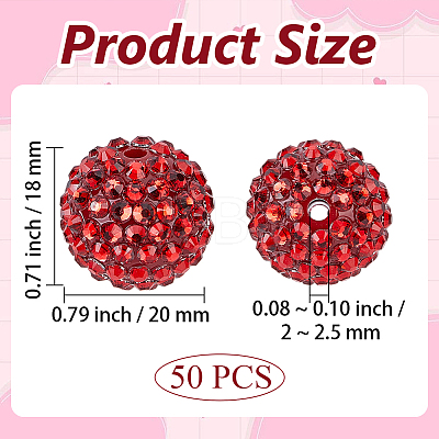 50Pcs Resin Rhinestone Beads RESI-PA0001-45D-1