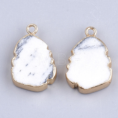 Electroplate Natural Marble Pendants G-S344-19D-1