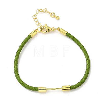3MM Braided Round Imitation Leather Cord Bracelet Making MAK-S075-01G-N-1