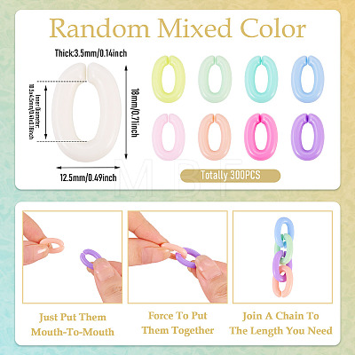 300Pcs Opaque Acrylic Linking Rings MACR-TA0002-83-1
