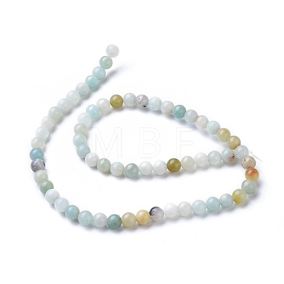 Natural Flower Amazonite Round Bead Strands X-G-D608-4mm-1