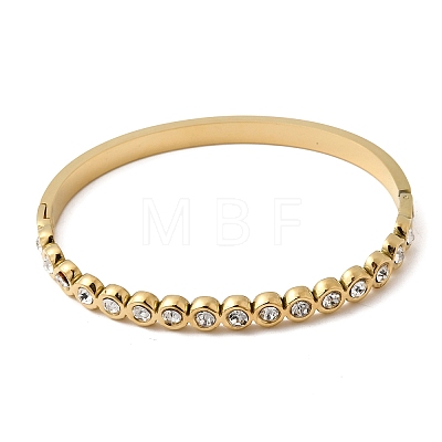 304 Stainless Steel Rhinestone Hinged Bangles for Women BJEW-B168-03D-G-1