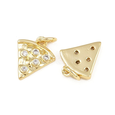 Brass Micro Pave Clear Cubic Zirconia Charms KK-A269-35G-1