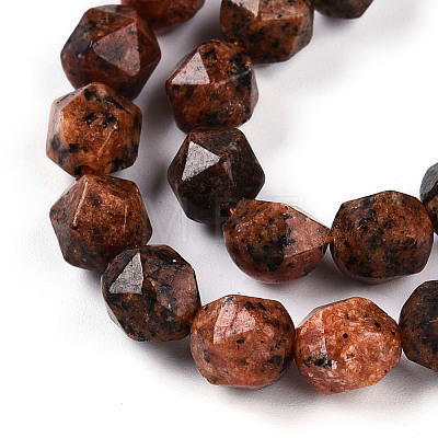 Dyed Natural Sesame Jasper Beads Strands G-T139-8mm-47L-1