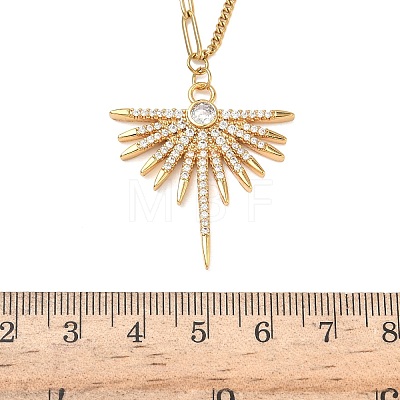 304 Stainless Steel Micro Pave Clear Cubic Zirconia Pendant Necklaces for Women NJEW-Z103-01G-06-1