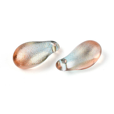 Transparent Glass Teardrop Charms GLAA-T030-03C-1