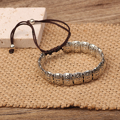 Alloy Bead Braided Bead Bracelets TO6523-1-1