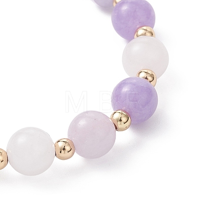 Natural Aquamarine & Rose Quartz & Amethyst Beaded Stretch Bracelets for Women BJEW-JB12945-1