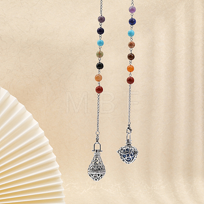 4Pcs 4 Style Chakra Mixed Stone Dowsing Pendulum Pendant Decorations FIND-CA0006-50-1