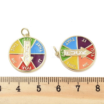 Real 18K Gold Plated Rack Plating Brass Enamel Pendants KK-M293-44G-1