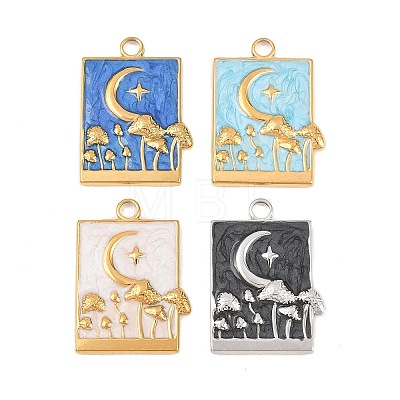 304 Stainless Steel Enamel Pendants STAS-K293-19G-1