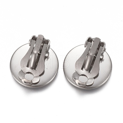 304 Stainless Steel Clip-on Earring Setting STAS-P249-23A-P-1