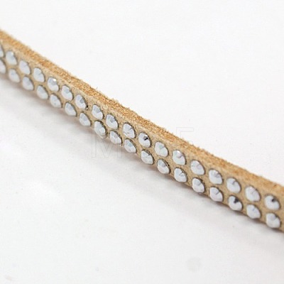 2 Row Platinum Aluminum Studded Faux Suede Cord LW-D005-10P-1