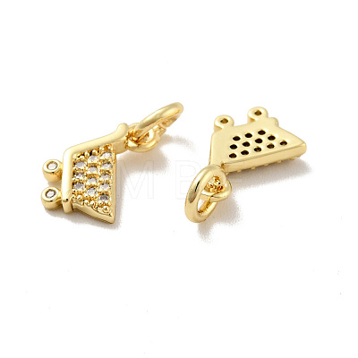 Shopping Cart Brass Micro Pave Clear Cubic Zirconia Charms KK-G425-17-1