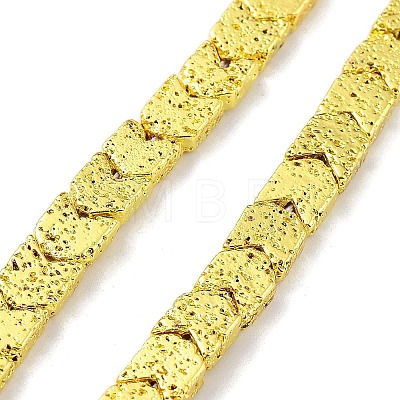 Electroplated Natural Lava Rock Beads Strands G-H303-A02-G02-1